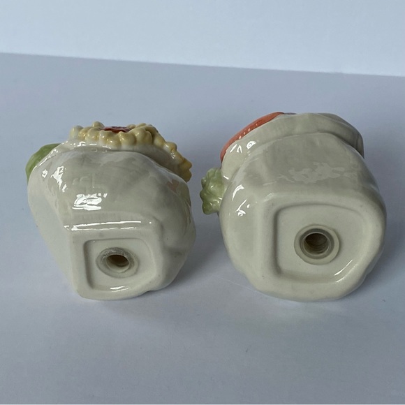 Vegetable Ceramic Salt & Pepper Shakers Ceramic EUC Sunflower Carrots Cabbages - Picture 6 of 13